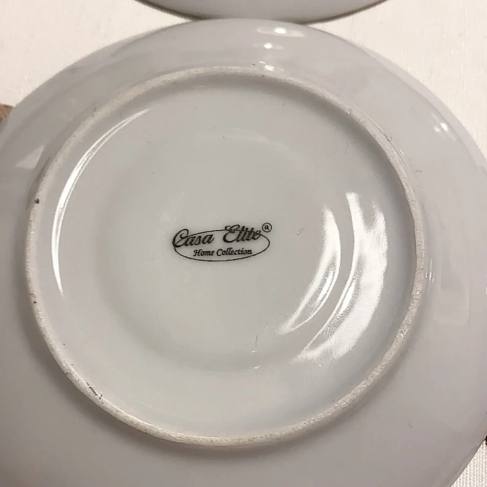 Casa Elite Mini Cups and Saucers With Gold Rims